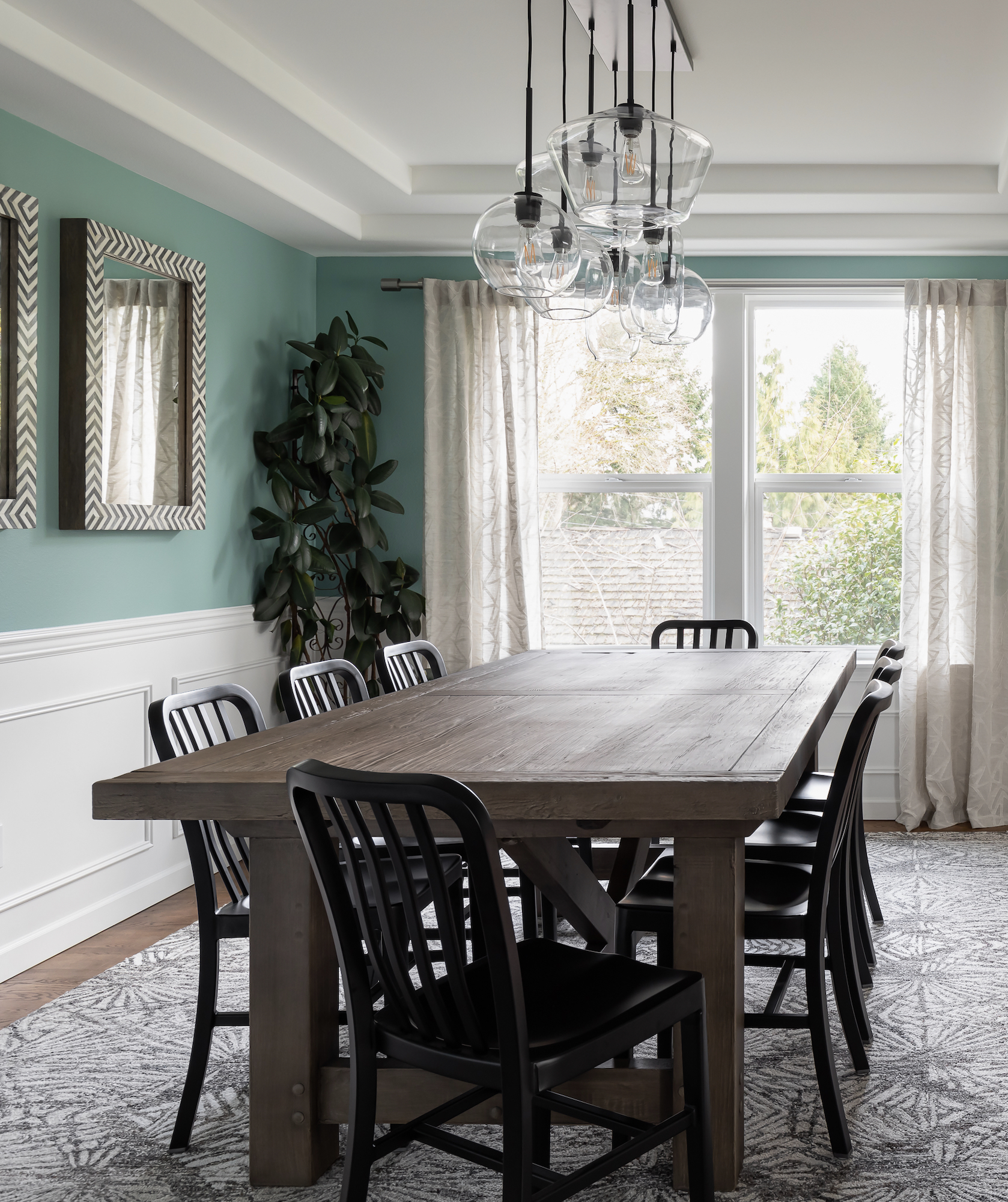 Blue Green Seriously Happy Dining Room