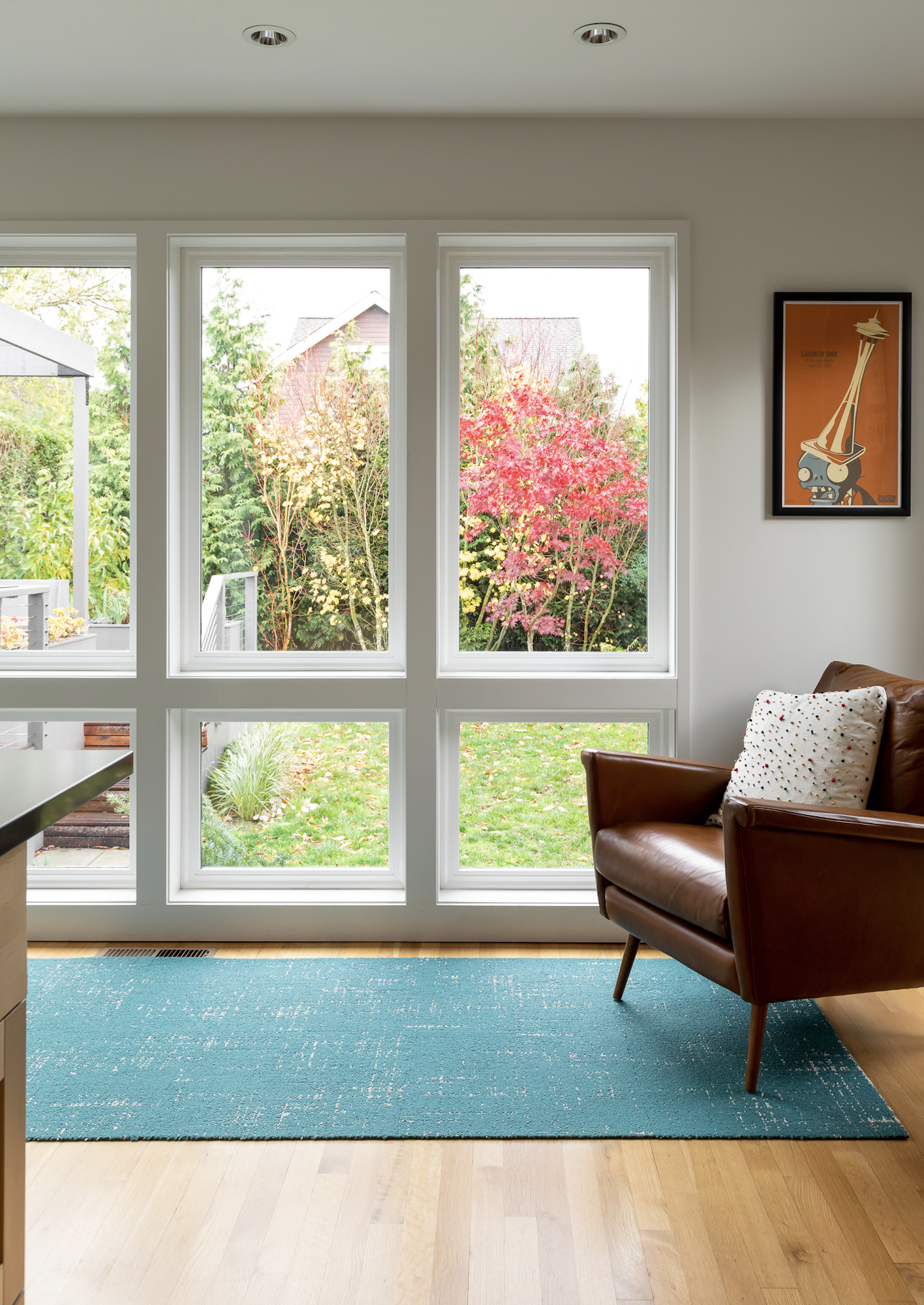 Teal Flor Tile Runner Seriously Happy Seating Area