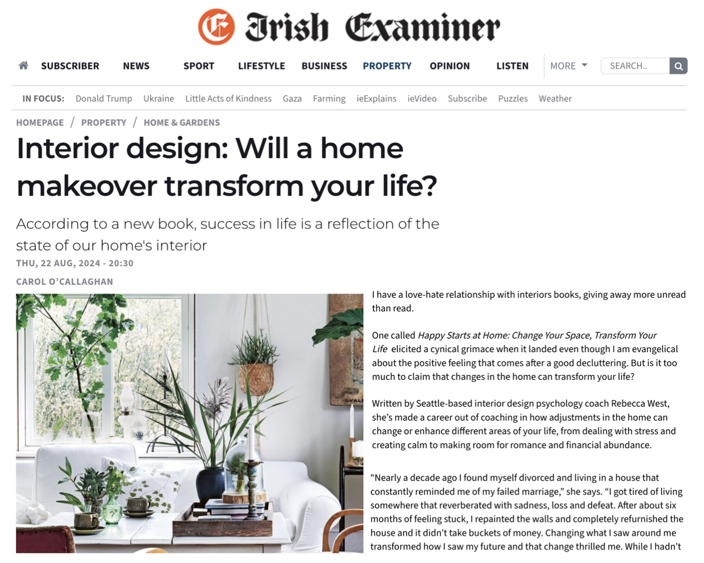 Author Rebecca West and Design Psychology Book Featured in the Irish Examiner