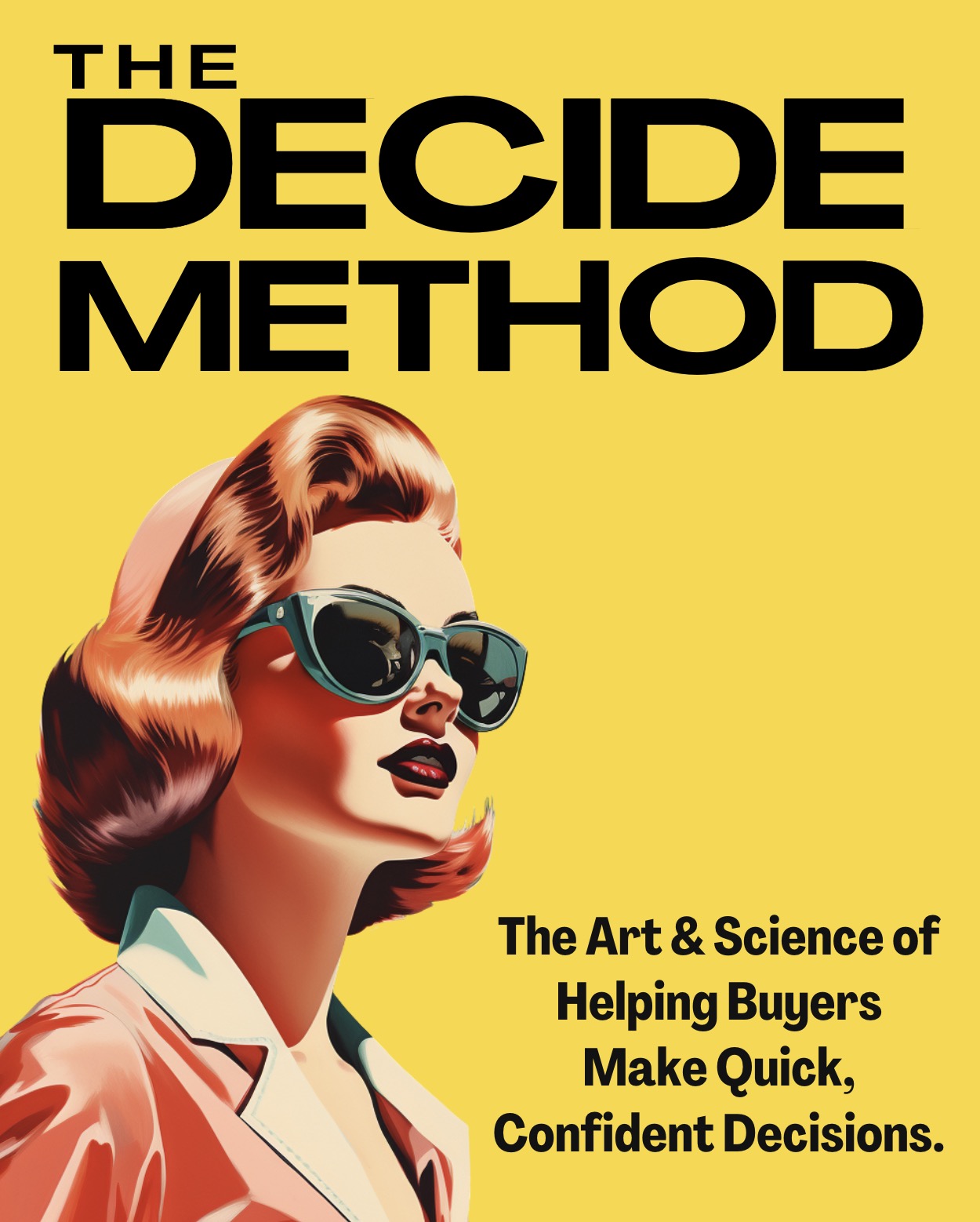 DECIDE Method Graphic vintage woman wearing sunglasses