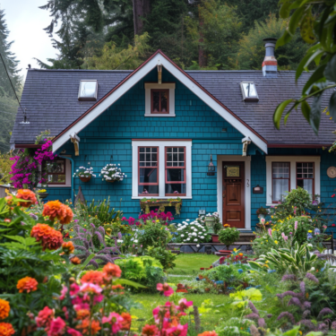 Beautiful small home in North Seattle with a lush garden, symbolizing the benefits of focusing on a specific geographic area for interior design projects